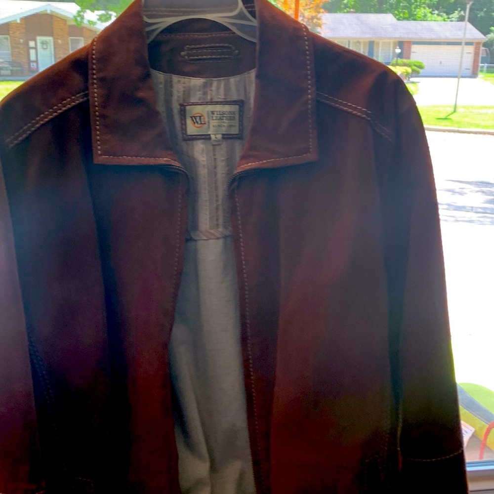 Mens lather suade jacket with zipper